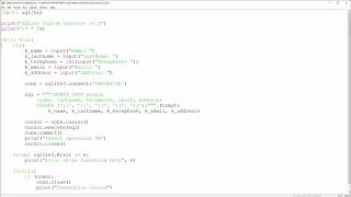 SQLite & Python - 4 - Insert Values to a Table from User Input