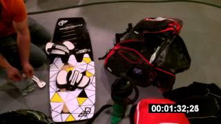 Packing Flysurfer Flysplit, Naish Trip, pump, harness into Bag