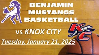 Benjamin Mustangs vs Knox City Greyhounds - Varsity BAsketball