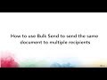 Zoho Sign - How to Bulk Send Documents