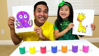Learn Colors & Fruit Names with Jannie Fun Fruits & Paint Kids Toys