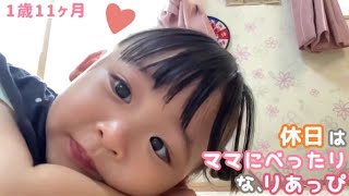 【1歳11ヶ月】休日はママにベッタリな、りあっぴ【りあっぴ 成長記録】