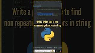 Write a python code find non repeating characters in string |Python |@pythonintelugu