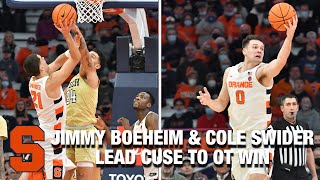 Jimmy Boeheim and Cole Swider Lead Syracuse To An OT Win