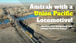 Chasing an Amtrak with a Union Pacific Locomotive leading (ft. Spanish Fork Canyon Trains)