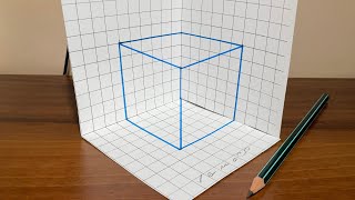 How to Draw 3D Cube Illusion - Simple and Easy Corner Trick Art