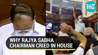 Watch: Rajya Sabha chairman in tears after MPs climb tables \u0026 throw files over farm laws