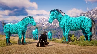 Arthur Morgan Finds and Tames Blue Snow Leopard Horses at Cumberland Forest | RDR2 Legendary Horses