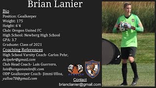 Brian Lanier - College Soccer Goalkeeper Recruiting Highlight Video - Class of 2021