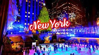 NEW YORK Christmas Walk 🎁  Holiday Season in Manhattan🌟 Walking Tour 4K