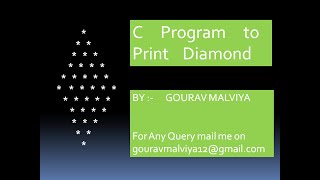 Print Diamond pattern using C