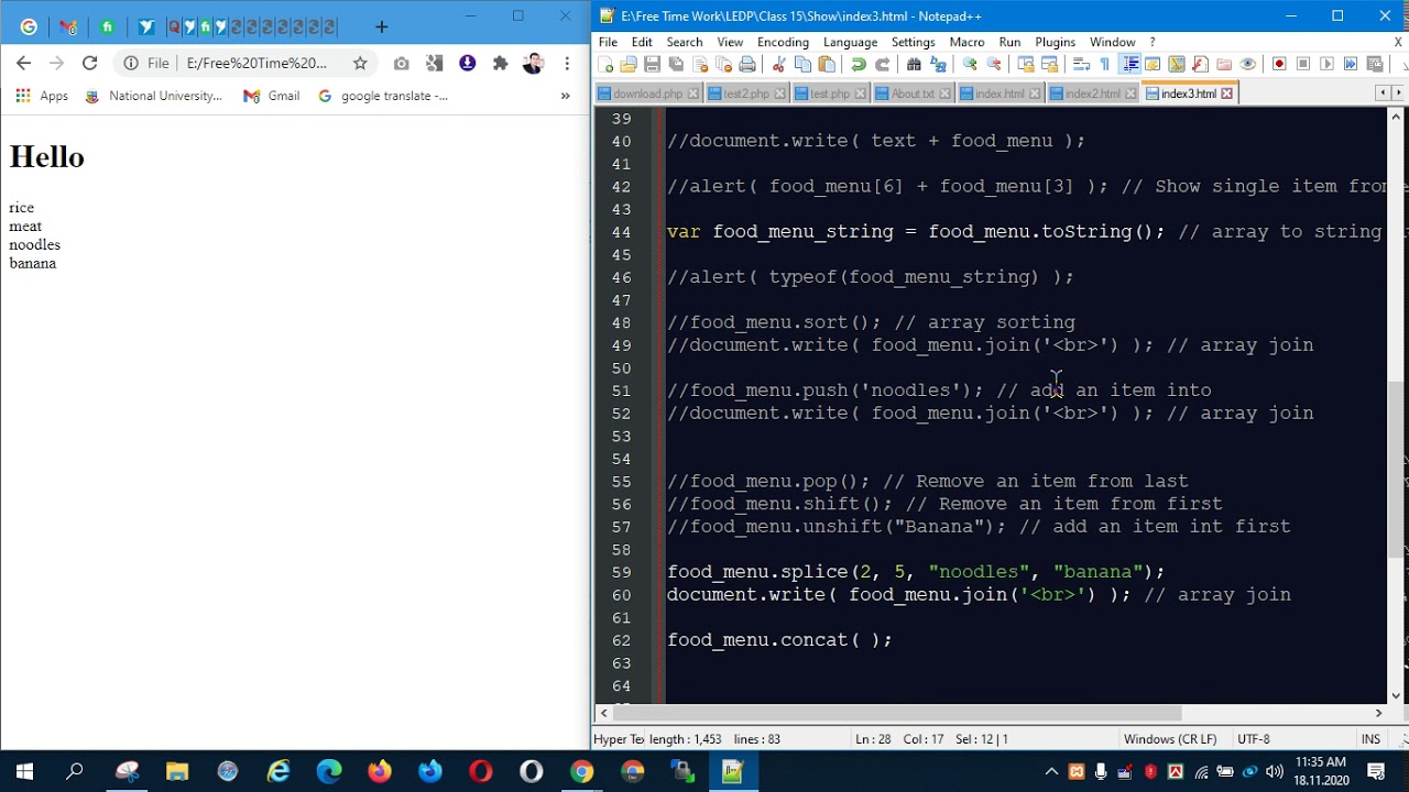 Javascript Arrays And Array Manipulations Youtube