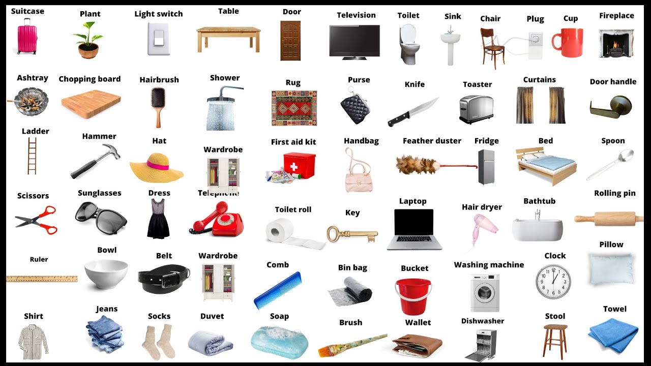 English Vocabulary | Household Items | Household Appliances And ...