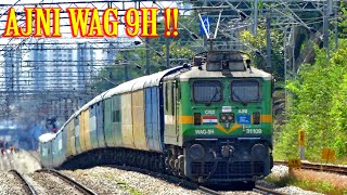 AJNI WAG 9 climbing a Gradient !! NMG AUTOMOBILE TRAIN | Indian Railways