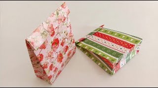 สอนพับถุงกระดาษใส่ของขวัญอย่างง่าย .. DIY How to make a gift bag