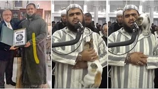 VIRAL IMAM, LOVE OF ISLAM, CAT DURING PRAYER, ISLAM TEACHES US PEACE AND LOVE. REAL FACE OF ISLAM.