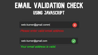 Email Validation Check Using Javascript || WEB BURNER