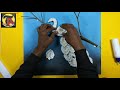 easy wall hanging craft ideas. peacock craft making using cotton ear buds and wool tarun art