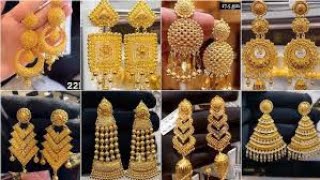 latest lightweight gold earrings/gold earrings designs/gold stud earrings design