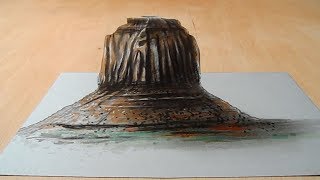 Drawing 3D Mountain Illusion on Paper - Awesome Trick Art - Vamos