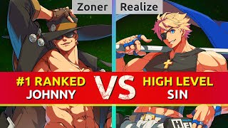 GGST ▰ Zoner | Kshuewhatdamoo (#1 Ranked Johnny) vs Realize (Sin). High Level Gameplay