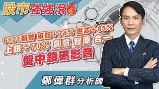 2025/01/09 鄭偉群分析師 【股市強強滾】 6121新普，采鈺＋74％，世芯＋85％，上銀＋70％，創意，智原，合一。盤中鎖碼影音。