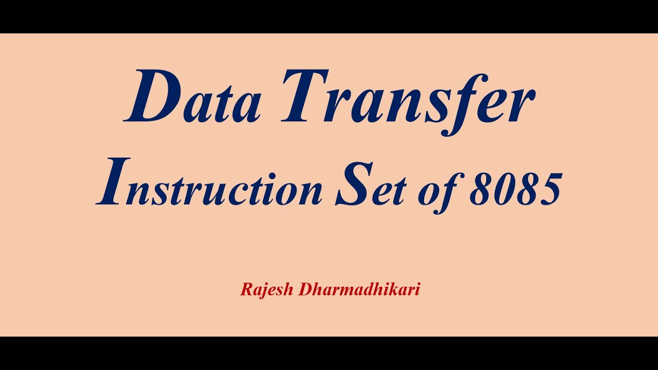 Data Transfer Instruction Set Of Up 8085 - YouTube