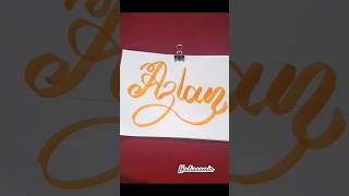 Azlan 💜 name calligraphy #shortsfeed #calligraphy #trending #viral #beautiful #yt #ytviral #nameart