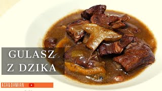 Gulasz z DZIKA w Winie z Grzybami Leśnymi  PRZEPIS KROK PO KROKU // dziczyzna