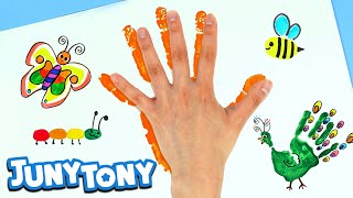 Fun with Handprints | Finger Painting for Kids | Art Play | Preschool Songs | JunyTony