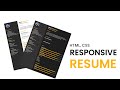 Build a Modern Resume Page with Dark Mode Toggle | HTML, CSS & Javascript
