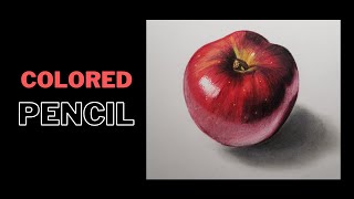 Realistic colored pencil drawing | apple