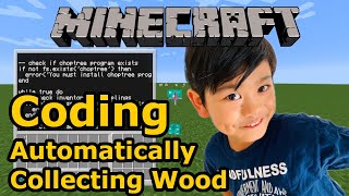 Minecraft Coding (4) Automatically Collecting Wood / AFK tree farm using Lua Programming 🌲🍃