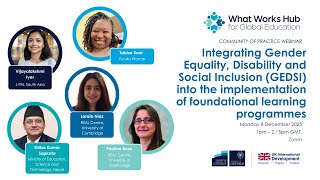 Integrating GEDSI into the implementation of foundational learning programmes | 8 December 2025