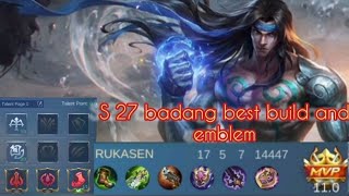 BADANG S 27 BEST BUILD AND EMBLEM||BADANG MOBILE LEGENDS BANG BANG