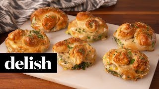 How to Make Spinach Artichoke Stuffed Pretzels | Recipe | Delish