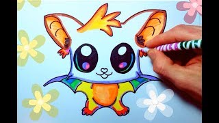 How to draw bat kids easy