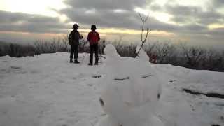 Snow man .산꼭대기의 눈사람 . Jeonju city. North Jeolla Province(전라북도 全羅北道).KOREA.