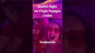 Dancing Bliss at the Scarlet Night Party on Virgin Voyages Cruise in the Caribbean