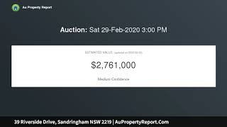 39 Riverside Drive, Sandringham NSW 2219 | AuPropertyReport.Com