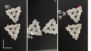 Shuttle tatting// tatting triangle pattern// tatting handmade lace