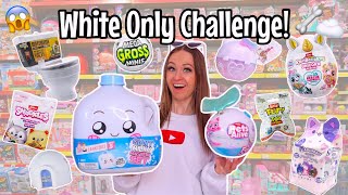 Shop with me for *WHITE ONLY* Mystery Toys Challenge!!😱☁️🦴🐻‍❄️🐚🤍 *OMG JACKPOT!!🫢* | Rhia Official♡