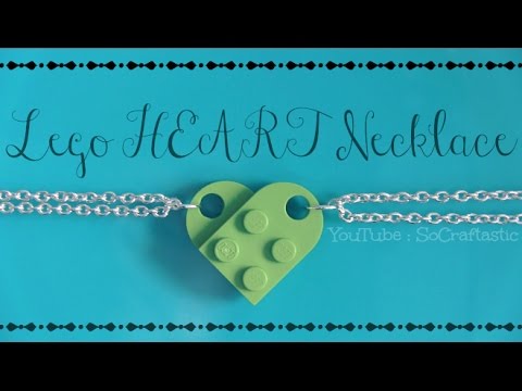 LEGO HEART NECKLACE - Friendship Jewelry - How To | SoCraftastic LEGO HEART NECKLACE - Friendship Jewelry - How To | SoCraftastic