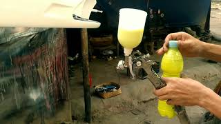 Review spray gun auarita k 350 LVMP Langsung test paint clear coat