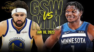 Golden State Warriors vs Minnesota Timberwolves Full Game Highlights | Jan 16, 2022 | FreeDawkins