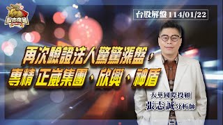 2025.01.22張志誠分析師台股解盤直播【再次驗證法人驚驚漲盤，專精 正崴集團、欣興、神盾】