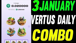 Vertus Combo Cards Today 3 January|| Vertus Daily Combo || Vertus Combo Card || Vertus Combo