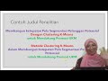 PENELITIAN | BAGAIMANA MENYUSUN JUDUL PENELITIAN YANG BAIK