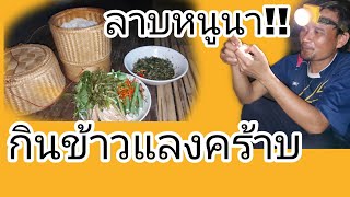 กินข้าวแลงครับ!ลาบหนู!กินกับผักสด!!แซ่บหลายครับ