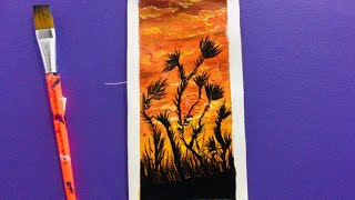 Super Easy Sunset Acrylic Painting Tutorial for Beginners/ WOW ART/Trending&relaxing/step by step#15